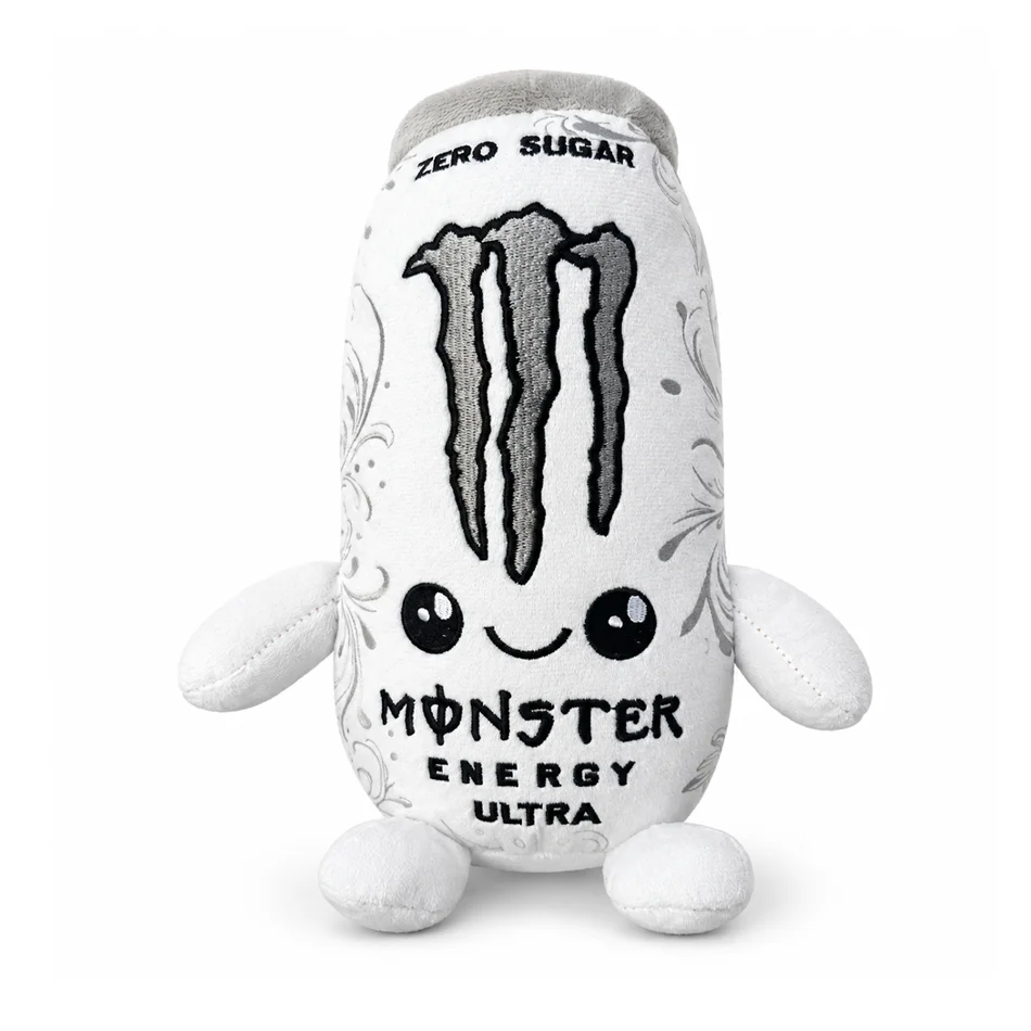 Hot Monster Plush White Energy Drink Plush Toy Simulation Stuffed Doll Cute Soft Figure Decor Gift Friend Home Ornament
