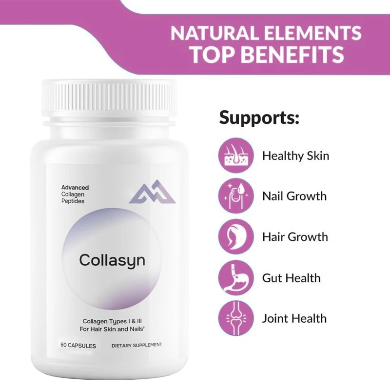 

High quality collagen peptide vegetarian capsules 60 capsules with high absorption