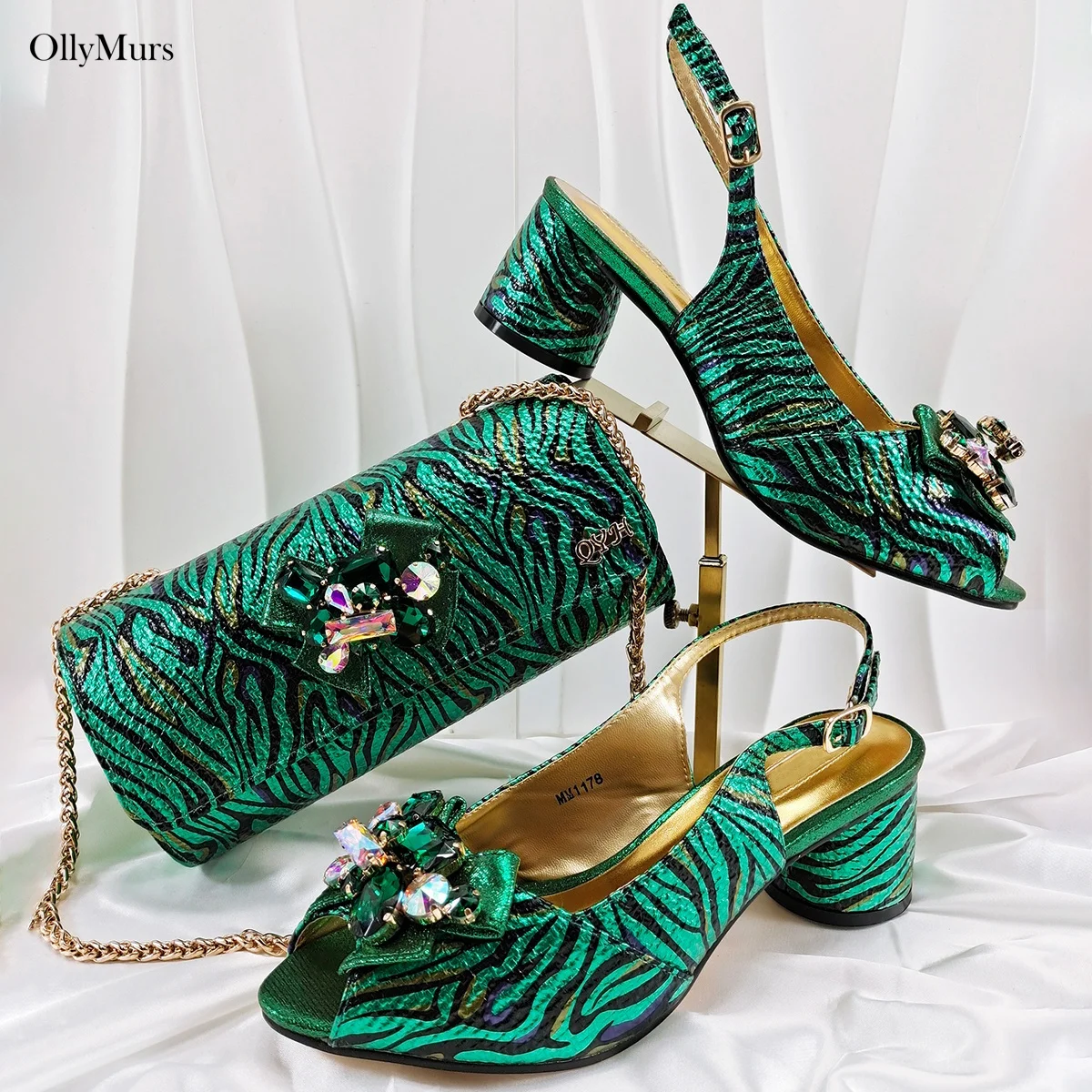 

Сандалии в нигерийском стиле с подходящей сумкой, итальянские летние туфли-лодочки, украшенные стразами, комплект обуви и сумки