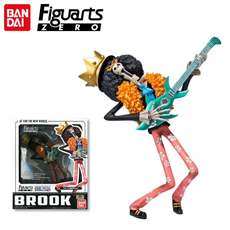 In Stock Bandai Original Figuarts Zero One Piece Brook New World Chapter Ver Action Figure Model Holiday Gift