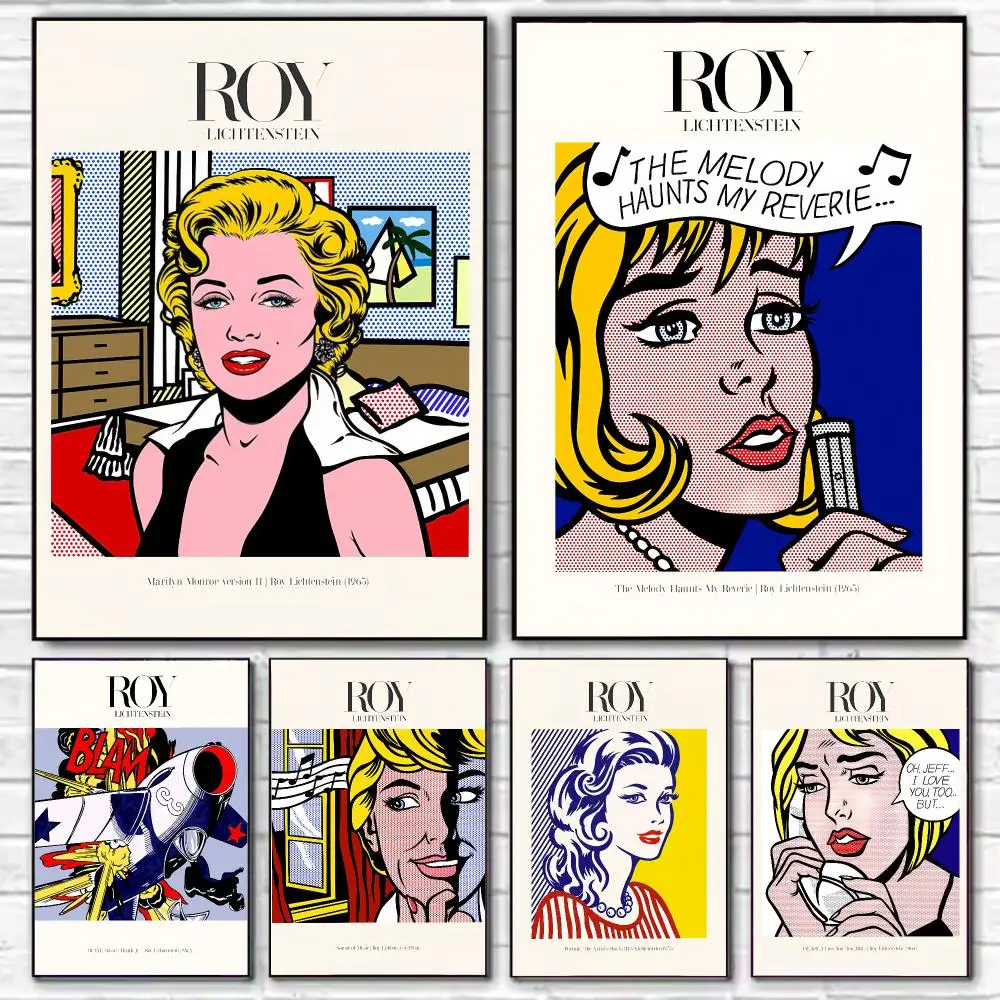 R-Roy L-Lichtenstein art Poster HD Art Decorative Wall Art Waterproof Home Décor for Living Room Bedroom Café Stylish Gift