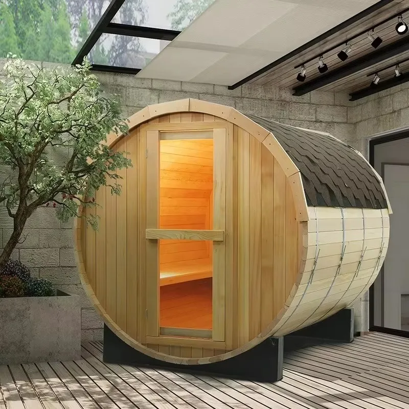 Dry Wet Steam 2 12 Person Red Cedar Sauna 6kW Computer Control Furnace Modern Traditional Outdoor Health Solid Wood Custom