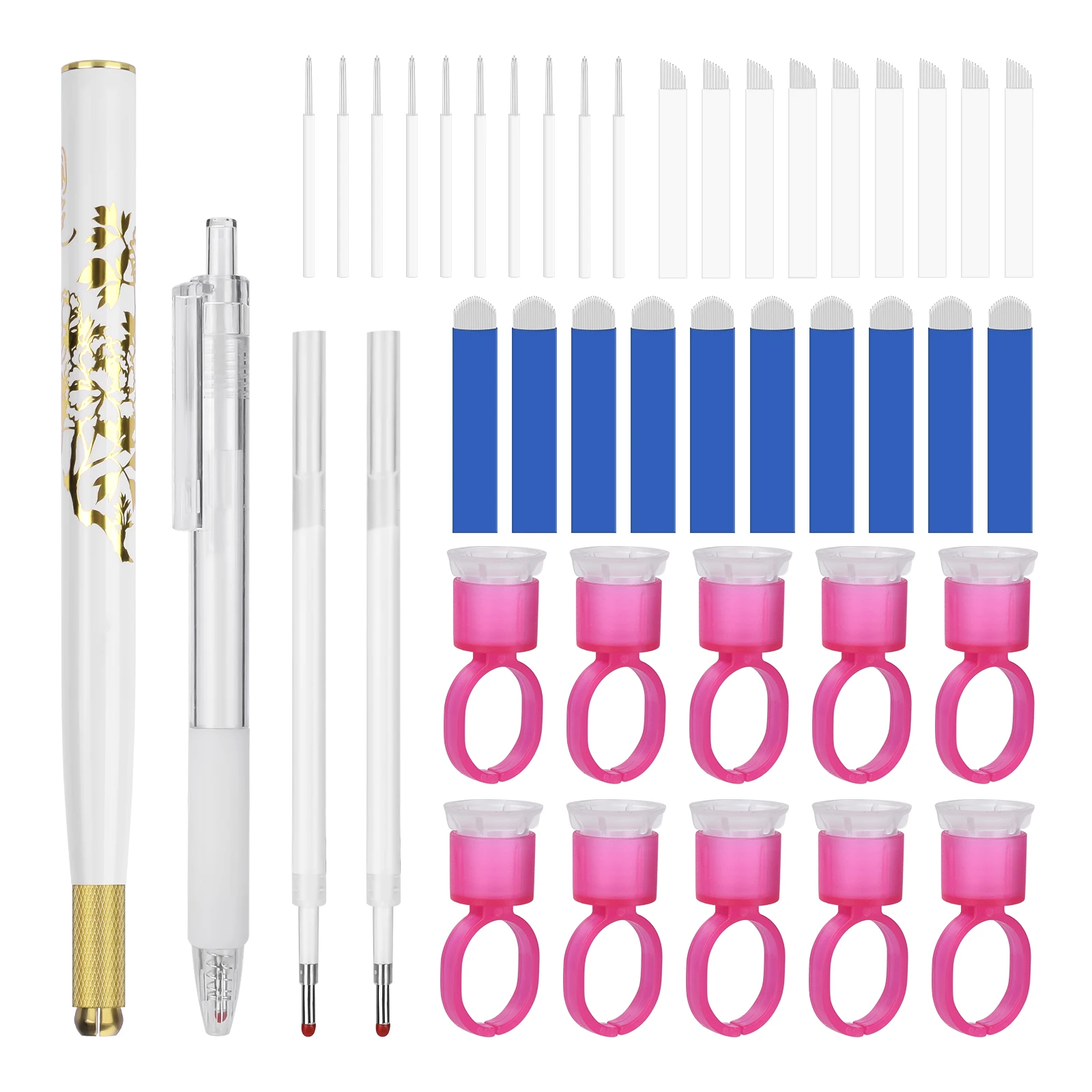 Complete Manual Pen Set Pigments Tebori Microblading Eyebrow Tattoo Gloves Makeup Needle Prastics Skin Kit Sourcils Permanent