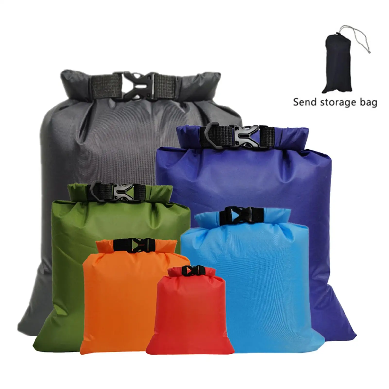 Waterproof Dry Storage Bags for Kayaking Rafting Boating Swimming Roll Top Sacks Lightweight Foldable Pouches for Beach Camping