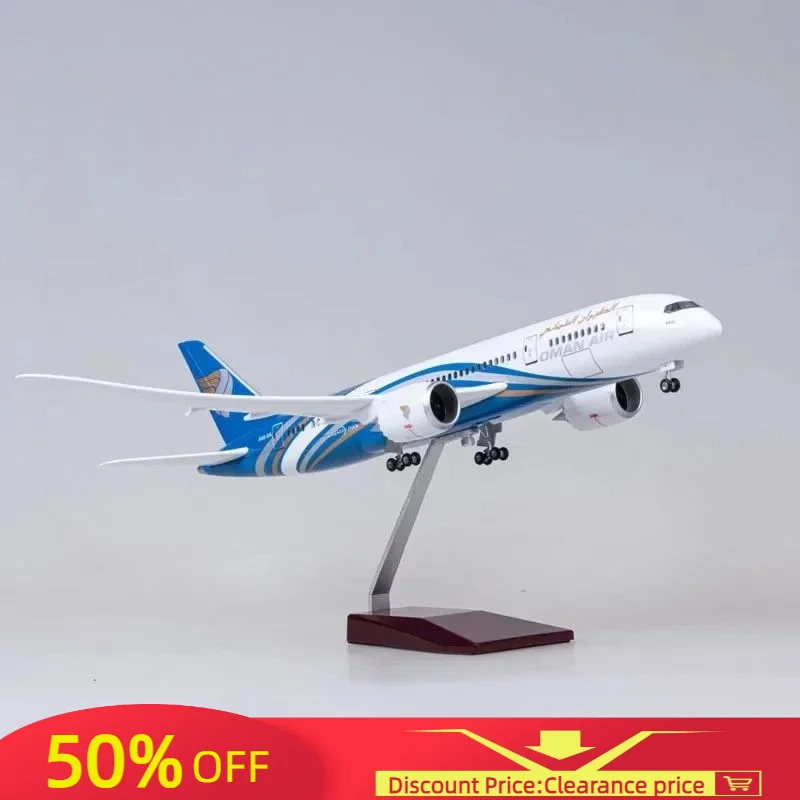 

1/130 Scale 47CM Airplane 787 B787 Aircraft Oman Air Airline W Light and Wheel Diecast Plastic Resin Plane Model Toy