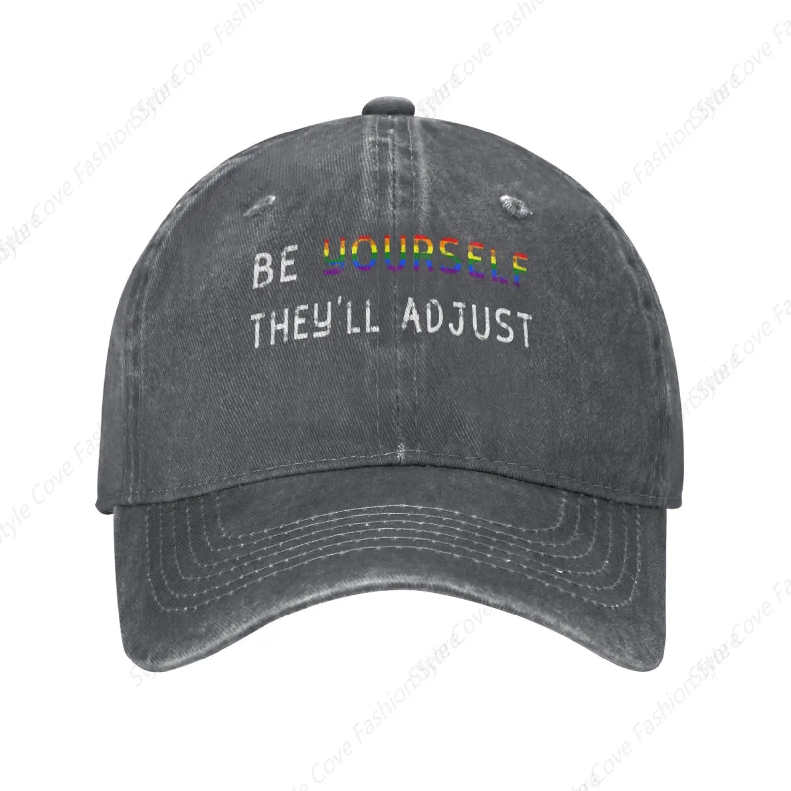 

Be Yourself They'll Adjust Fashion Men Women Baseball Cap Adjustable Washed Denim Hat Breathable Hip Hop Sunshade Hat For Daily