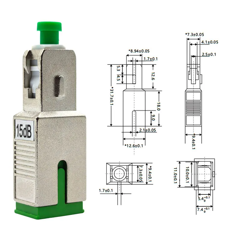 10pcs SC/APC Single Mode Male-Female Fixed Attenuator Low Insertion Loss 1-30dB FTTH Connector Flange Coupler 5dB 20dB 15dB