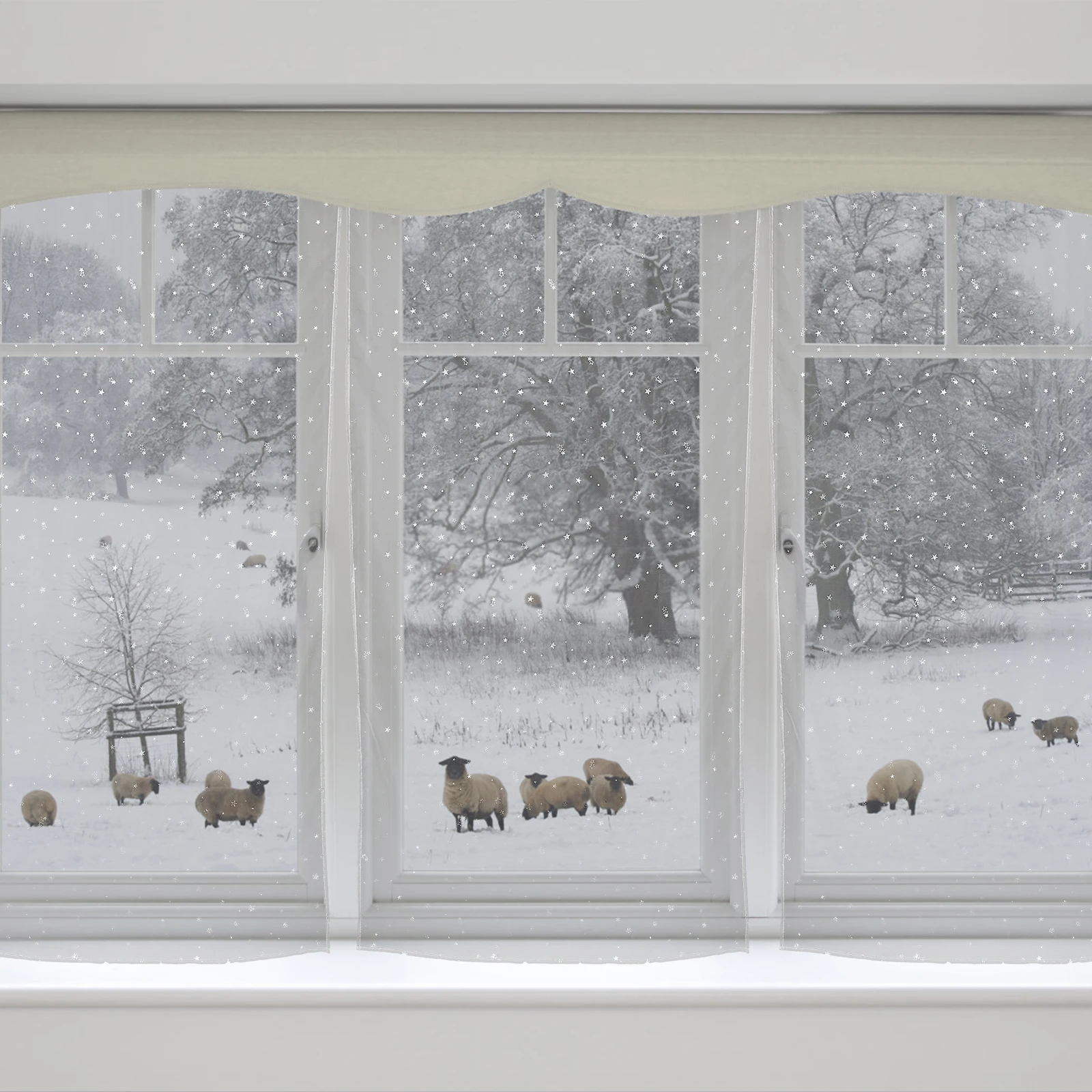 

Window Curtain Screen Door Covering Curtains Cute Star Small Glitter Fireproof White Child