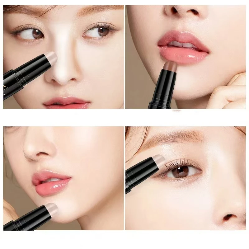 Double head Light Shadow Repairing Stick female dual purpose high gloss  concealer nose shadow stick brightens the face Women's