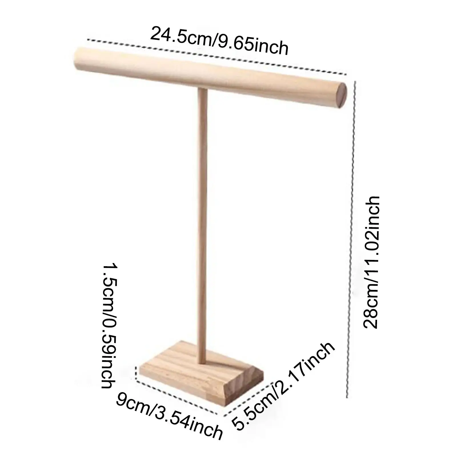 T Form Bar Schmuck Display Stand Holz Schmuck halter für Halsketten Uhren