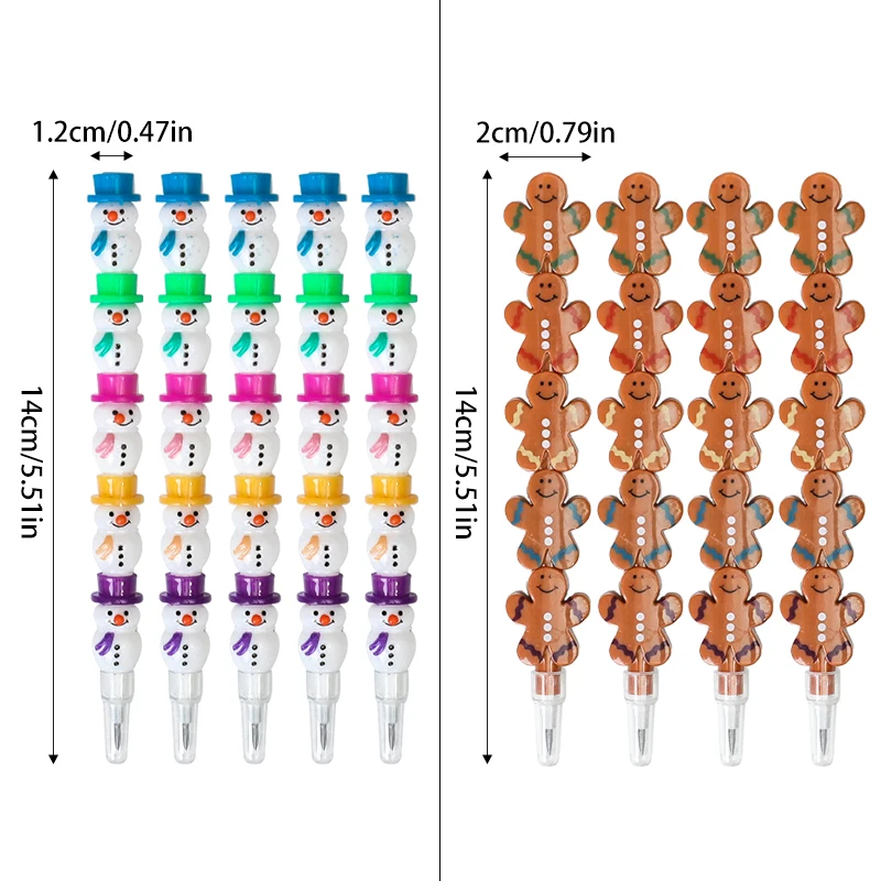 5 قطعة رجل الزنجبيل ثلج تكويم كتلة أقلام رصاص للأطفال حفلة عيد ميلاد تفضل عيد الميلاد السنة الجديدة القرطاسية المدرسية هدية #6
