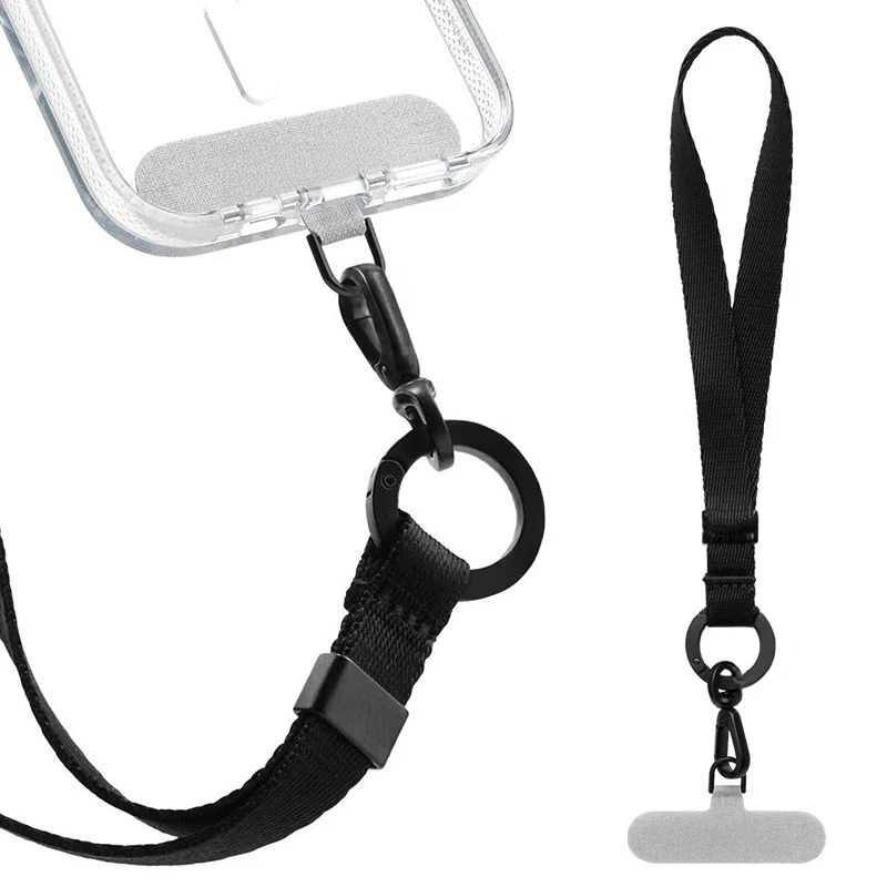 

Cool Black Functional Nylon Short Chains Mobile Phone Straps for IPhone Short Lanyard Bracelet for Samsung Galaxy