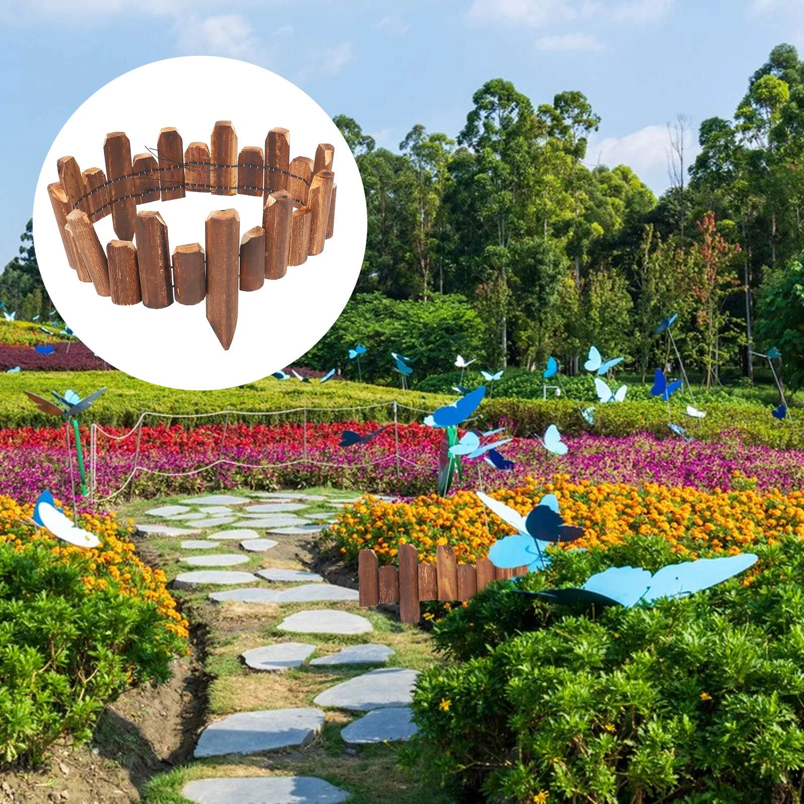 

Anticorrosive Wood Fence 10 15x120cm Garden Decorative Lawn Planting Edging Border Galvanized Steel Landscaping Fence