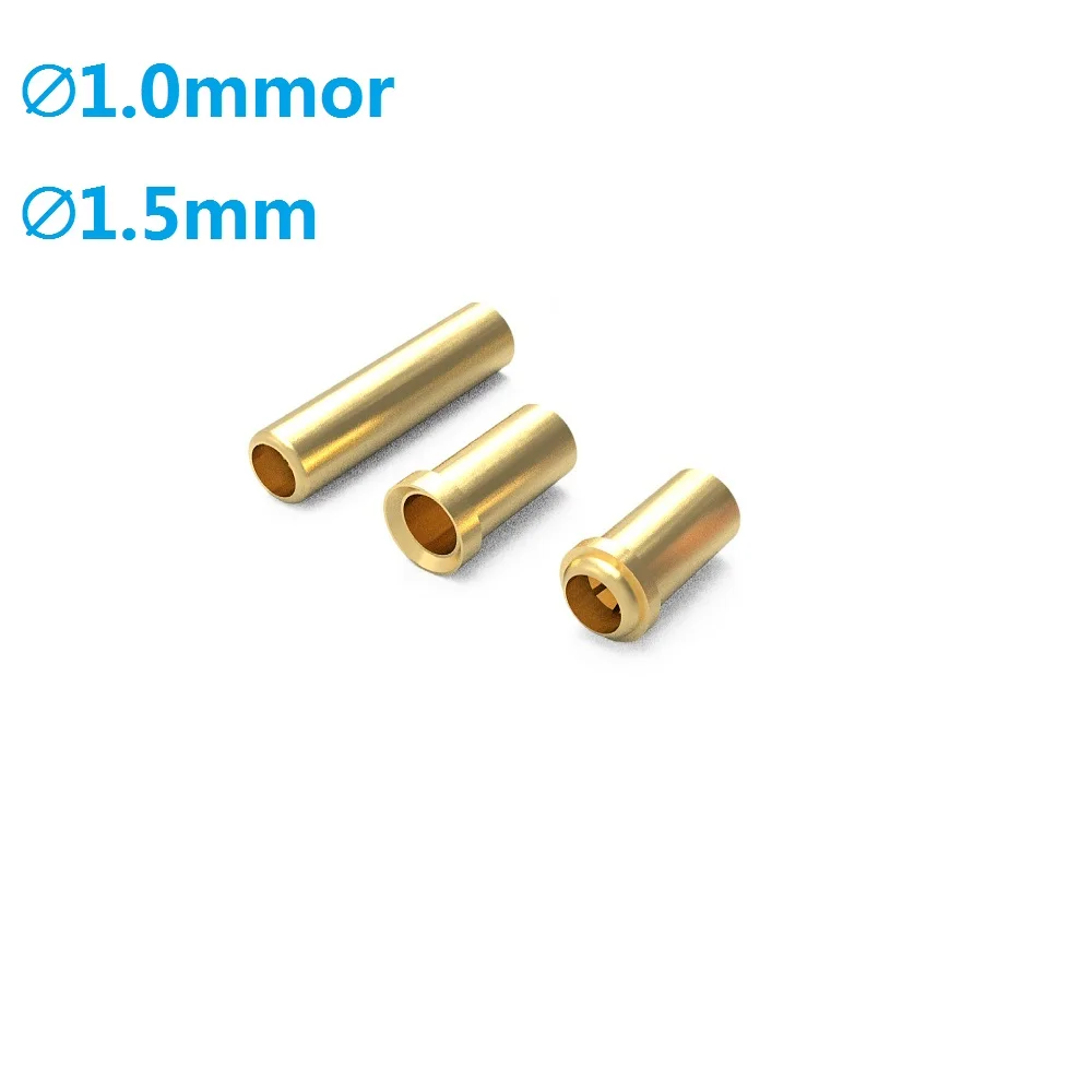 Brass Pin Socket Receptacle Press-Fit Plated 2A Current Spring Loaded Φ1.5MM Plug To Mate Diameter 1.5 MM Φ1.0MM to 1.0MM