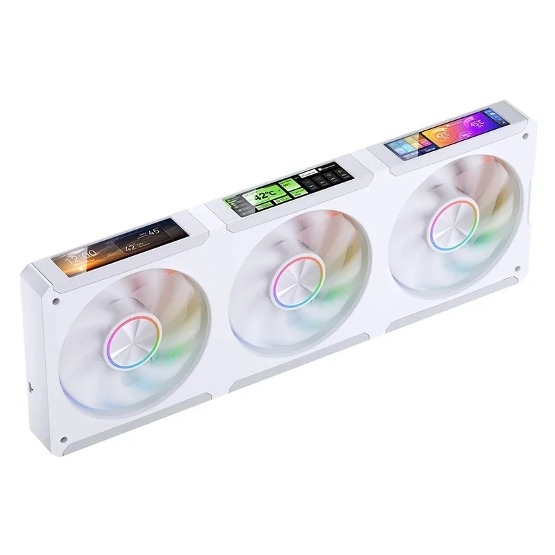 JONSBO ZC-360 120mm 3 in 1 Case Cooling Fan 3*3.38-Inch Continuous Screen ARGB  Connected Building Block Fan Double Ball Bearing