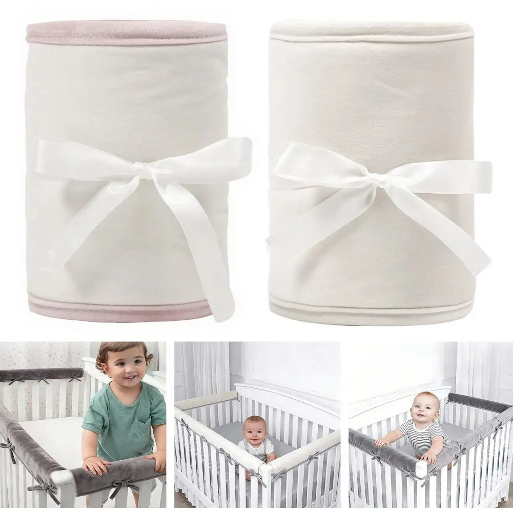 Baby Crib Bumper Pads 3 Pcs Baby Crib Bumper Set Soft Cotton Breathable Sleep Barrier Adjustable Ties for Teething for Furniture