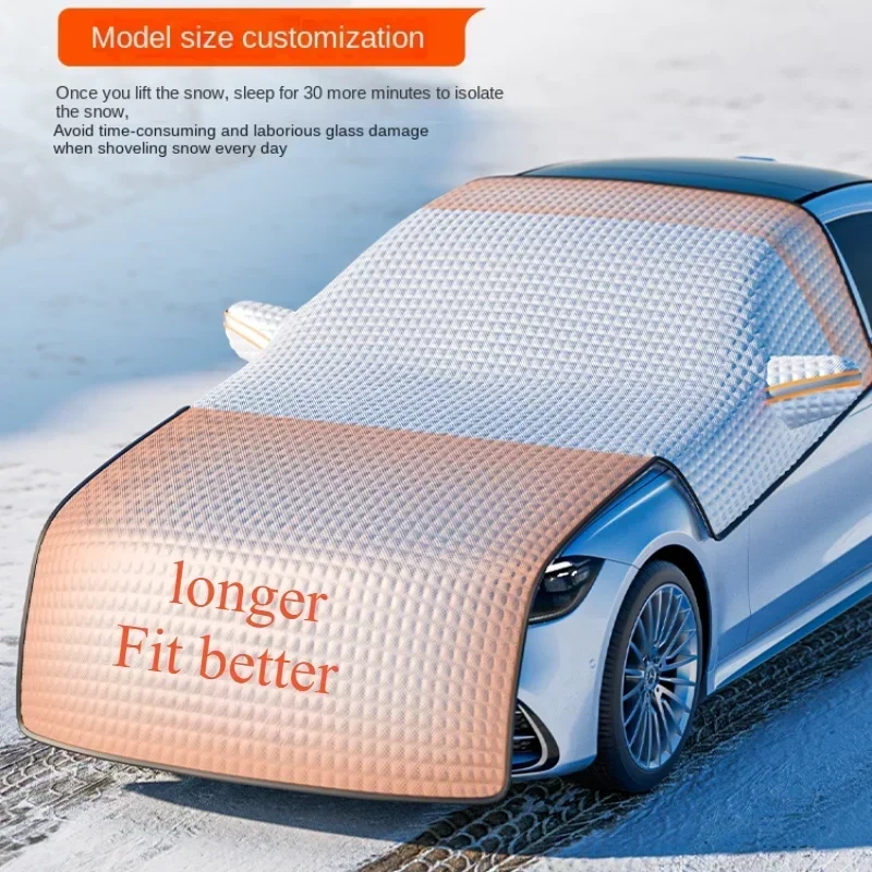NEW Car Snow Shield, Sunshade Cover, Front Windshield Protector - Thickened, Extended Design for Winter and Sun Exposure
