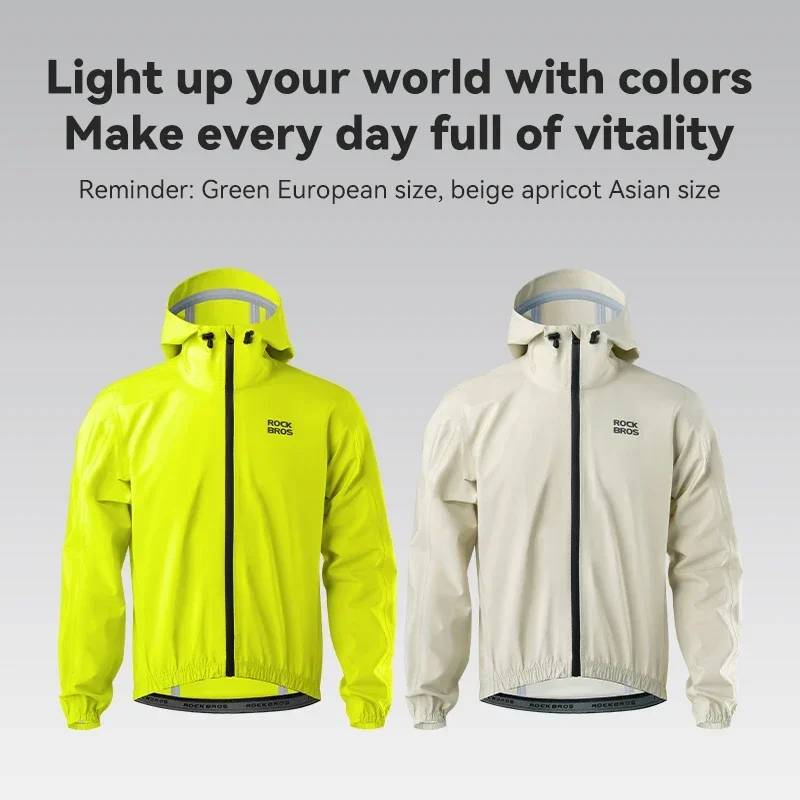 

ROCKBROS Waterproof Cycling Jacket Raincoat Waterproof Breathable Outdoor Sport Windbreaker Cycling Hiking Men Women EUR Size