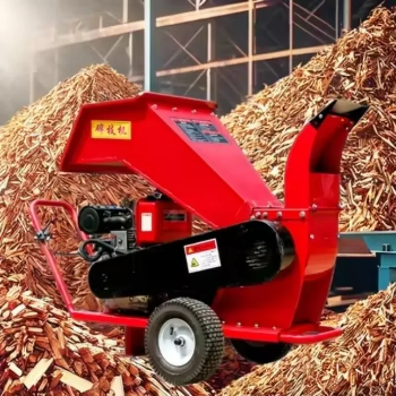2025Professional Garden Tree Wood Chip Shredder Gasoline Engine Tree Wood Slicer