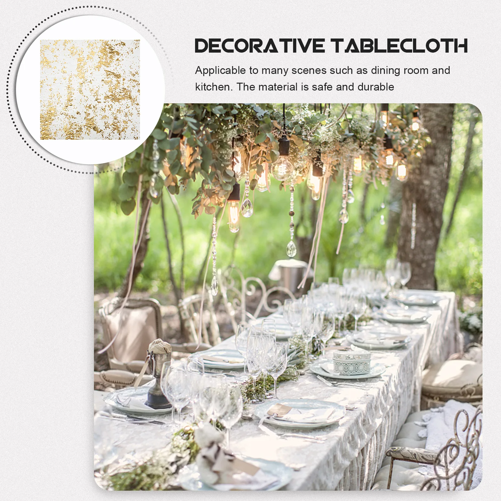 

French Style Table Flag Golden Decorative Tablecloth For Party Wedding Festival Dining Room Kitchen Decoration Rectangular