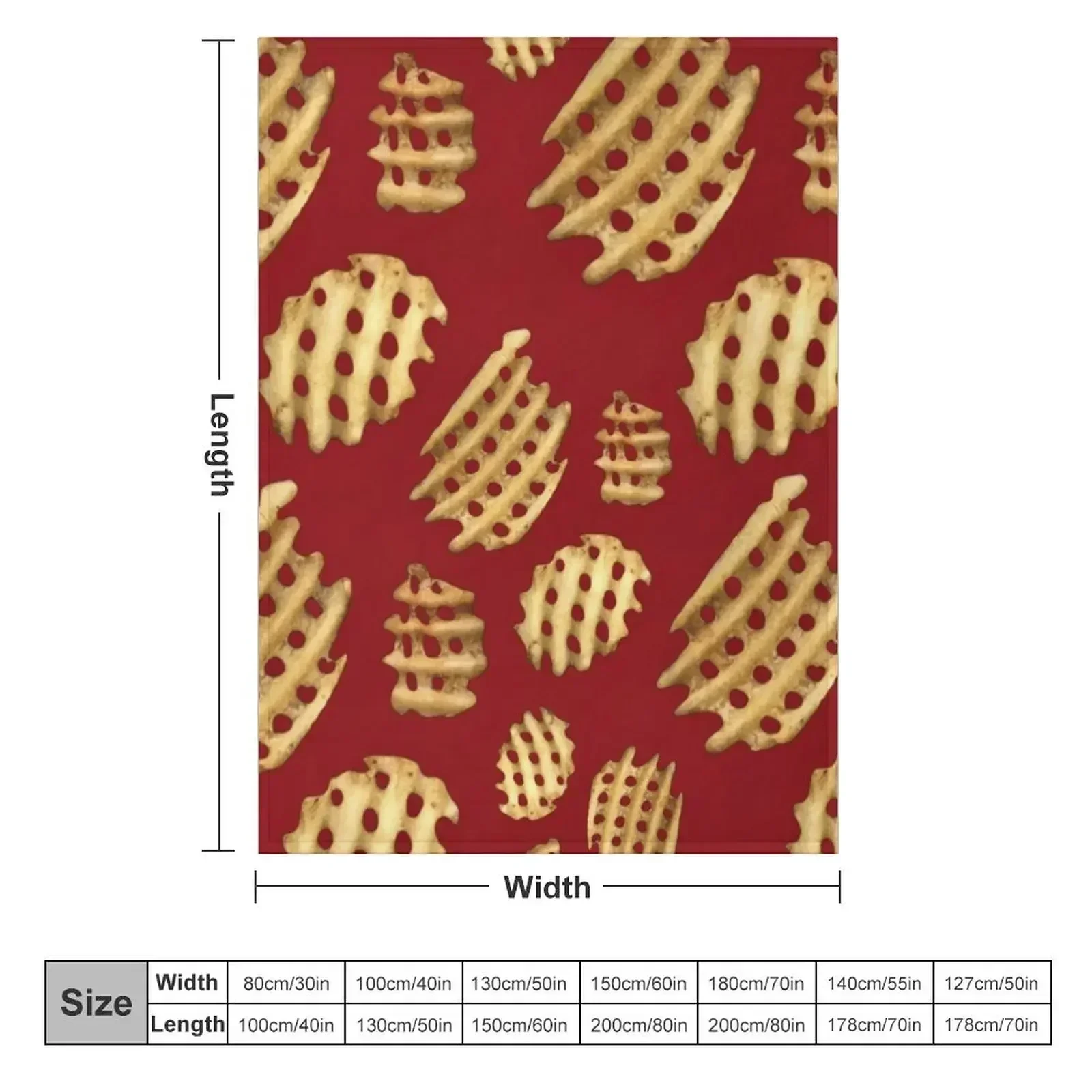 Crunchy Waffle Fries Throw Blanket For Baby halloween Flannel Fabric funny gift Bed linens Plaid on the sofa Blankets