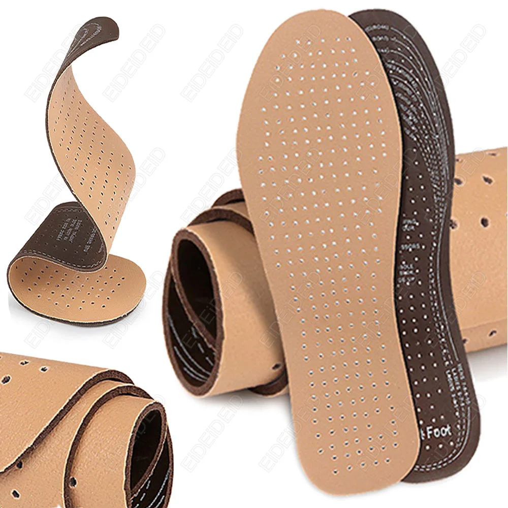 Leather Shoes Insoles Boots Shoe Inserts Soft Breathable Deodorant Anti-slip Template Shock Absorbing Shoe Insoles Soles Unisex