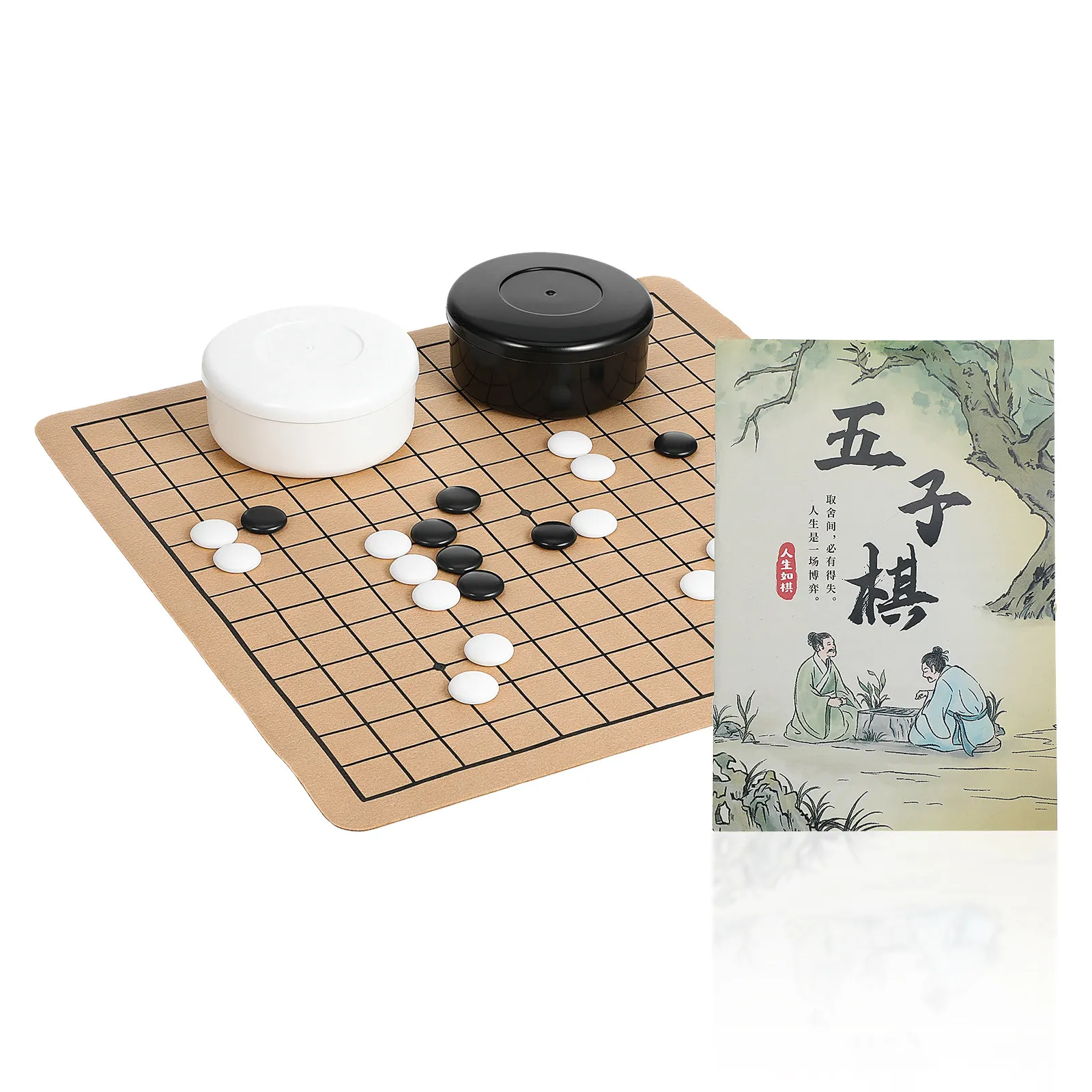 

1Set Go Chess Set Premium Material Design Foldable Board for Indoor Outdoor Use Portable Educational Game Training Kit