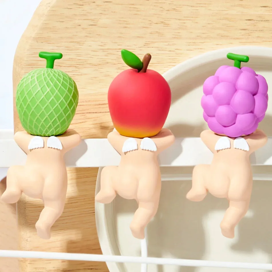 Ensolarado anjos hippers mini figuras colheita frutas caixa cega mistérios kawaii ornamento bonecas decoração do telefone brinquedos presentes de natal