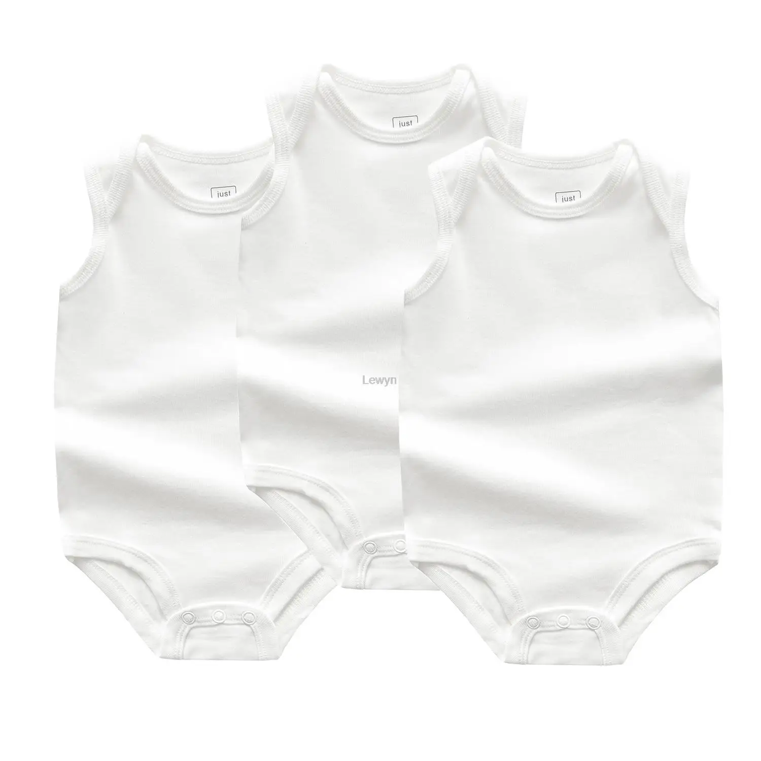 3Pcs/Set Summer Baby Romper Simple Pure White Bodysuit Vest Clothes High Quality Cotton Sleeveless Garment Boy Girl Jumpsuit