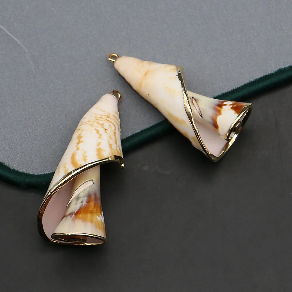 5 шт. золотистых подвесок в форме раковин для украшений