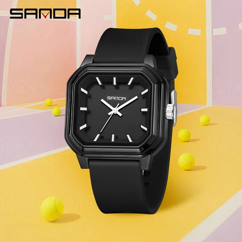 SANDA Top Brand New Fashion Super Cool Trend Design Sports Waterproof Youth Watch Simple Exam Silent Boys and Girls Quartz Clock