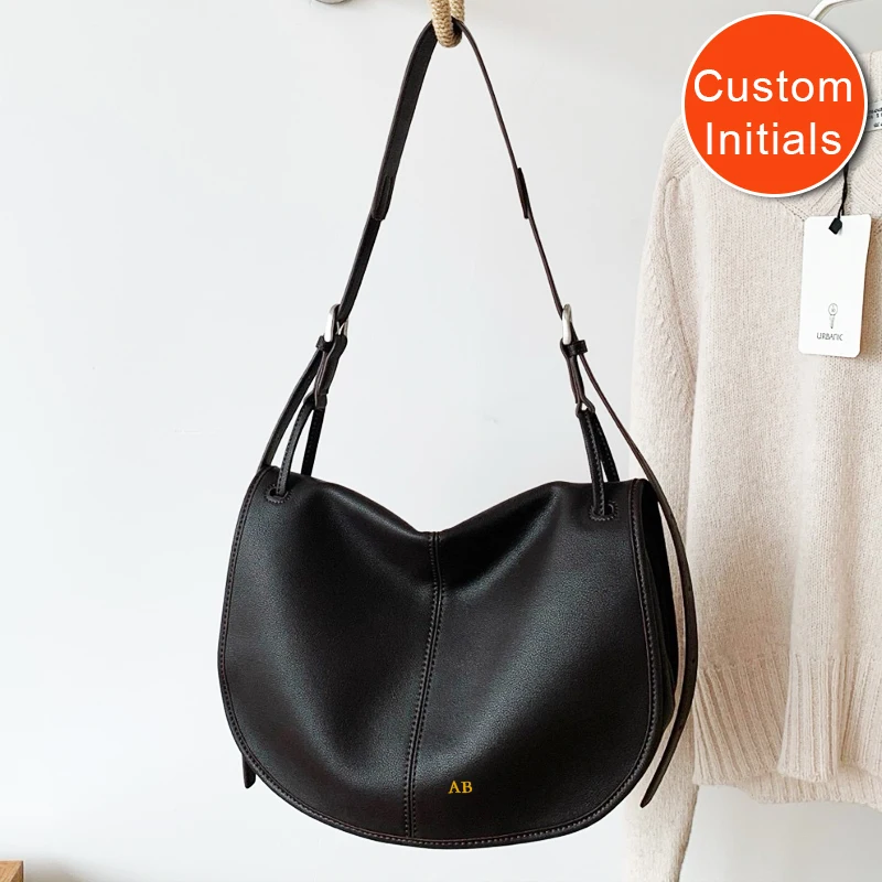 

Бесплатные кожаные полукруглые сумки с инициалами для женщин, роскошные дизайнерские сумки, кошельки, 2026, новинка из натуральной яловой кожи с откидным плечом