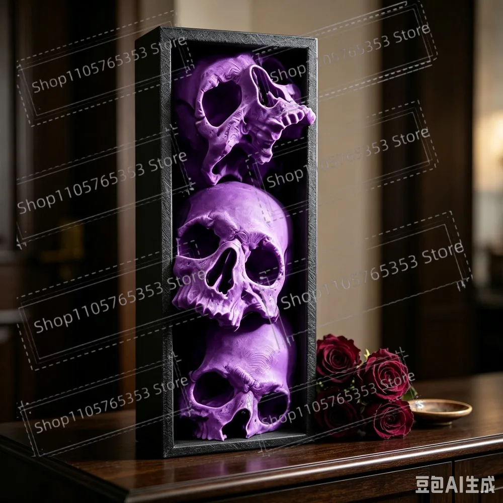 3DPrinted Skull Book Holder Gothic Monster Bookend Sculpture Dark Academia Shelf Decor Home Office Home Decor Halloween Ornament