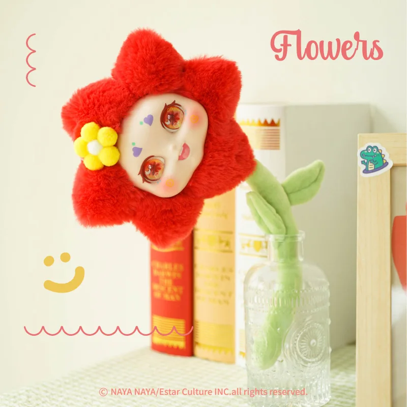 Kimmon Flowers Blooming Plush Blind Box, boneca bonito, ornamento Desktop, presente de brinquedo de aniversário para menina, autêntico, em estoque