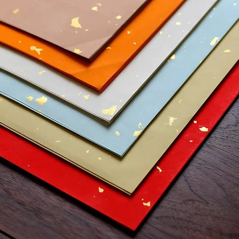 40 Sheets Half Ripe Xuan Paper Chinese Soft Brush Calligraphy Wax-Resist Dyed Paper