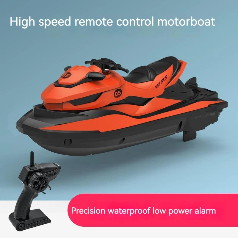 2.4g Rc High-speed Remote Control Jet Ski  Wireless Speedboat Electric Boat Simulation Model Boat Children\'s Charging Toy