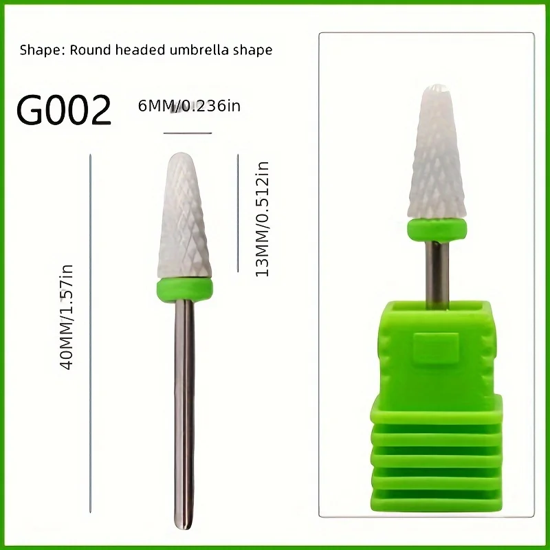 1pcs round head umbrella shaped ceramic nail enhancement motor accessory gel degreasing nail bit