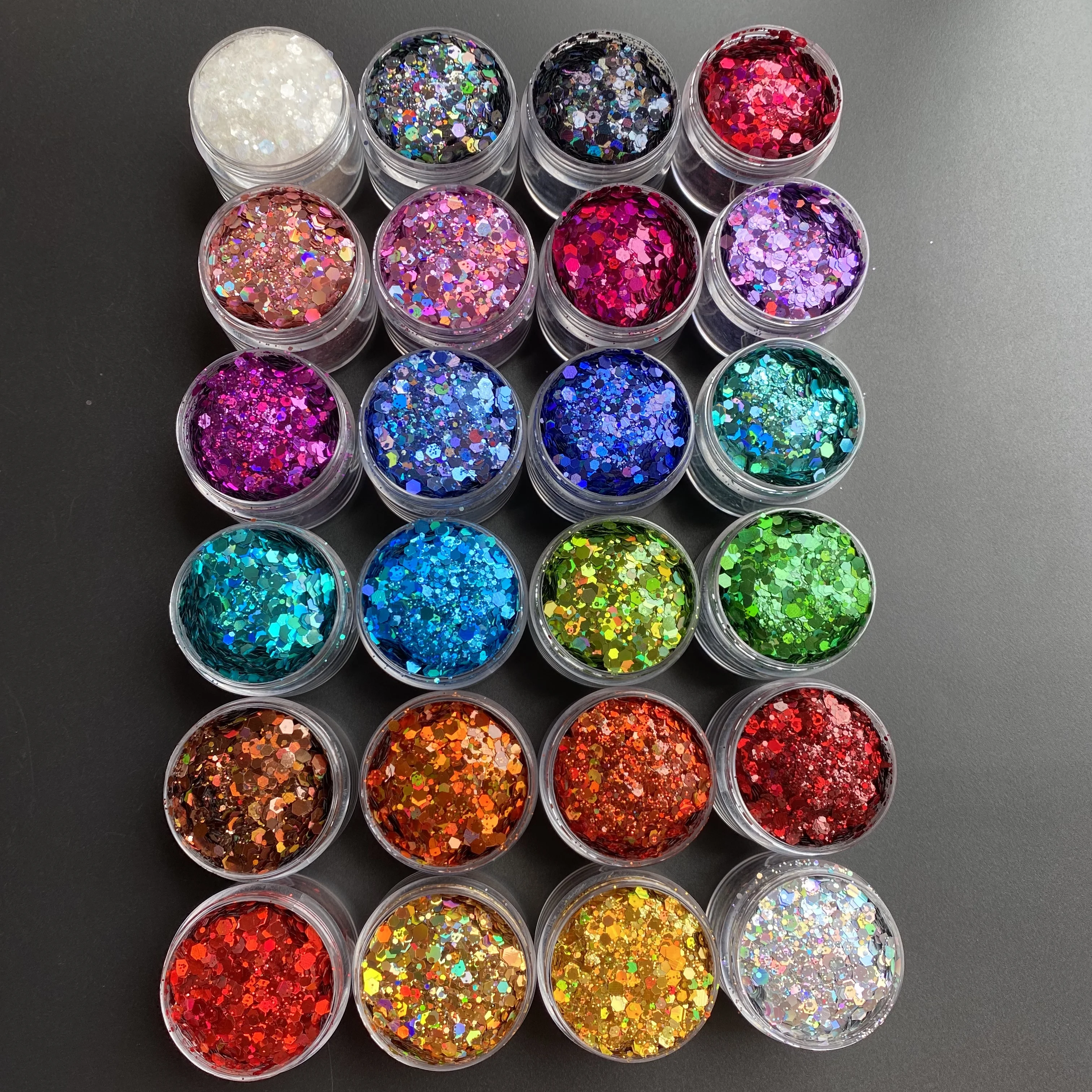 15g/Jar Wholesale Price Nail Glitter Sequins Holographic Chunky Silver Blue Black Resin Glitter Flakes for Crafts