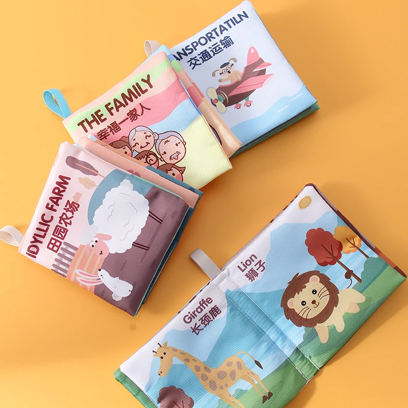 Libri per bambini da 0 a 6 mesi, libri morbidi plissettati in tessuto ufficiale touch and feel, nuovi giocattoli per bambini, giocattoli regalo per ragazzi e ragazze