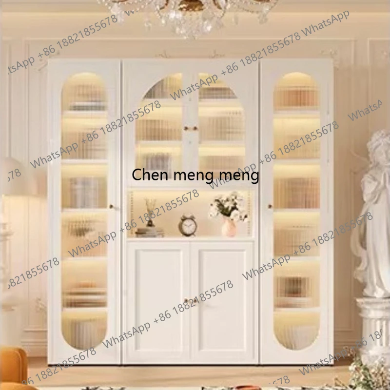 

French iron art long rainbow glass door Storage locker office organizer filing cabinets storage furniture office storages