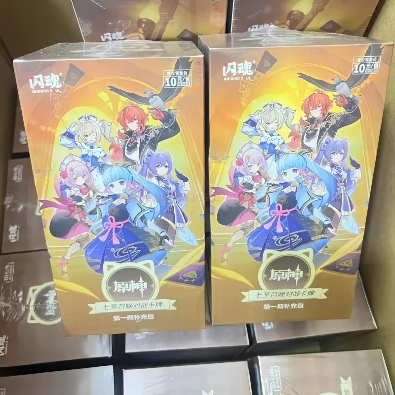 В наличии оригинальная боевая карта Genshin Impact Genius Invokation Tcg, боевая настольная игра Iii, коллекционная карта-сюрприз, подарочная игрушка