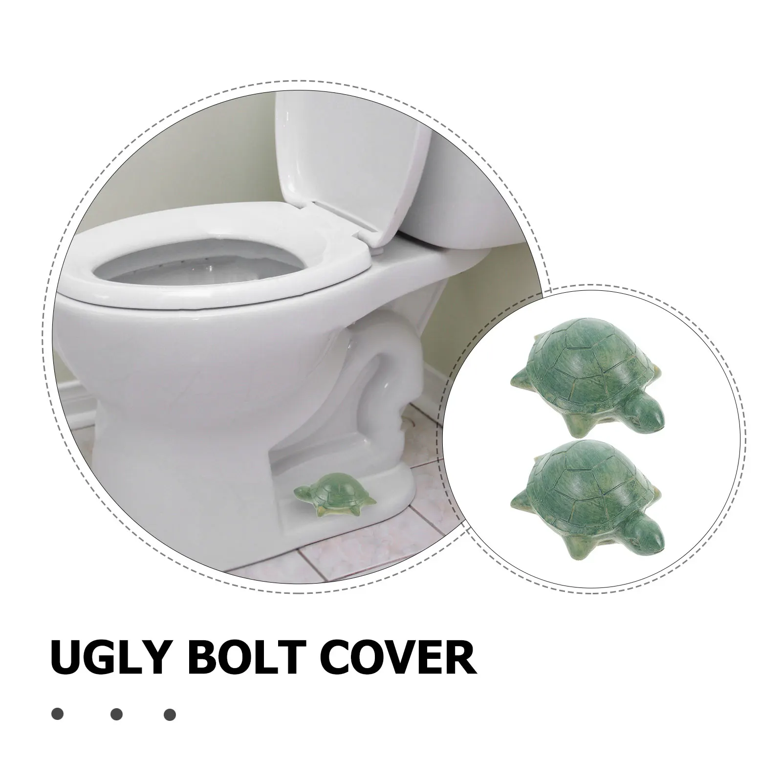 

2pcs Turtle Toilet Bolt Covers Green Screw Caps Bathroom Decorative Bottom Trim Easy Installation Durable Anti Rust Universal