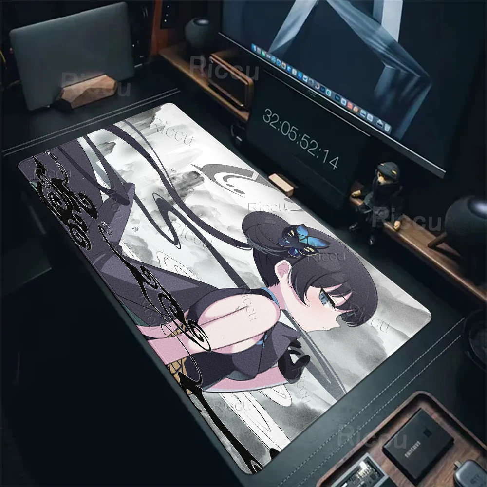 Blue Archive Ryuuge Kisaki Mousepad Office Accessories Carpet Anime Girl Stitched Edges Rubber Non-slip tapis de souris XXL Mats