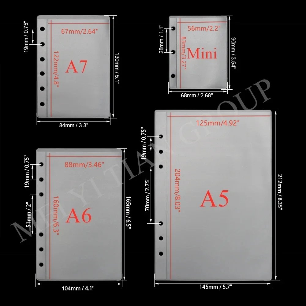 30pcs Budget Binder Top Loading Clear Frost PVC Envelope Pouch Zipless Loose Leaf Binder Pocket A5 A6 A7 Binder Envelope Refills - Image 6
