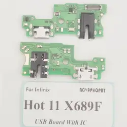 Placa de carga de micrófono con IC para Infinix Hot 11 X689F ( Helio G37), puerto de carga USB, conector de Audio para auriculares