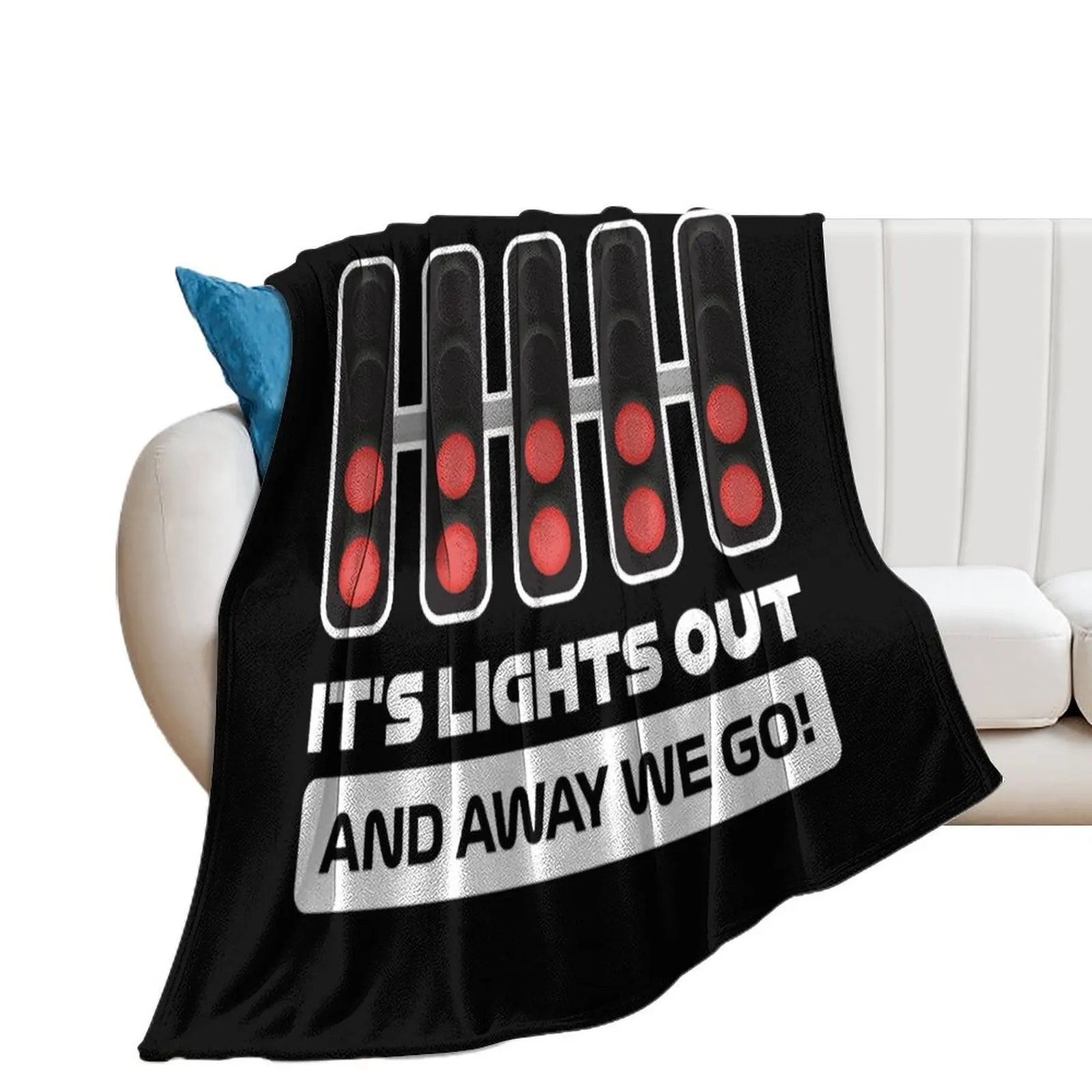 It's Lights Out and Away We Go! - Version 2 (White) Throw Blanket Vintage blankets ands Hairy Plaid Blankets