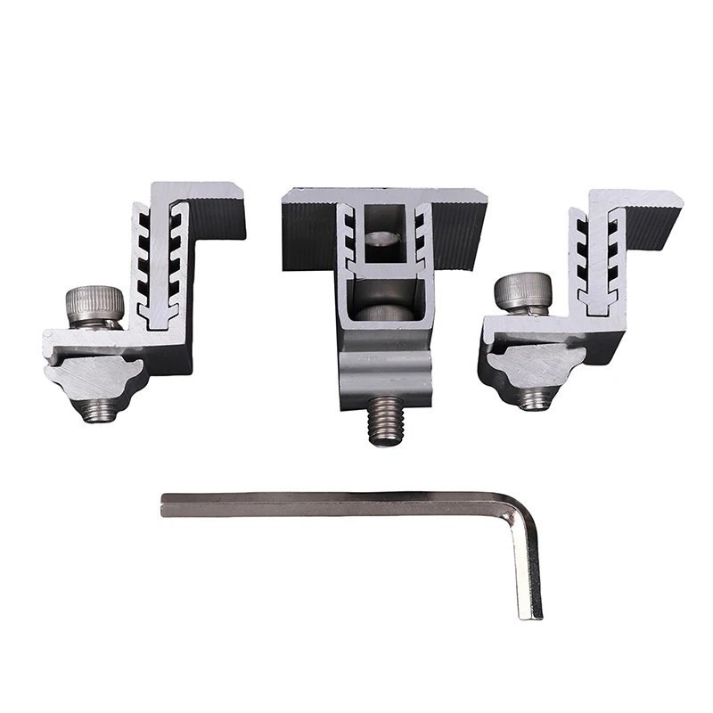 1/4PCS End Clamp Middle Clamp Silver PV Solar System Installation Racking Fixing Pressure Block Solar Panel Mount Bracket