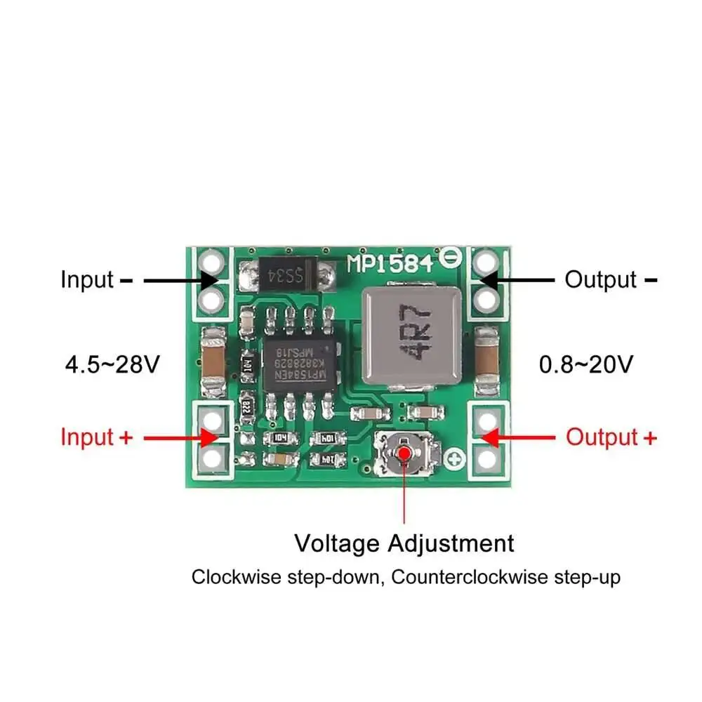 5/10Pcs MP1584EN Adjustable 3A DC-DC Converter Step Down Voltage Regulator Module Replace Lm2596s MP1584 DC Buck Board