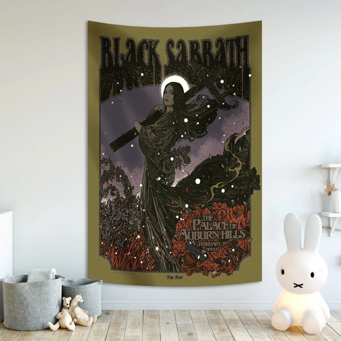 Rock Music Background Tapestry Black Sabbaths Metal Band Canvas Wall Decoration Blanket Wall Hanging Decoration