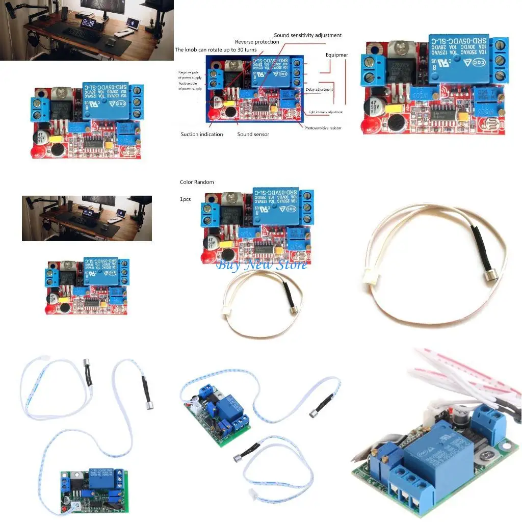 

20CE Sound Light Control Delay Switchs DC12V 24V Module Delay On Off Module Electronic Accessories